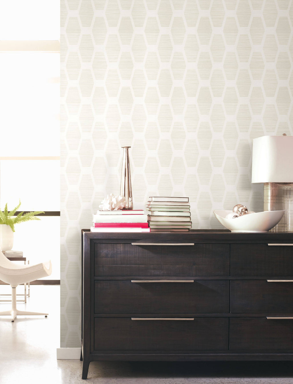 White Congas Stripe Wallpaper Z309392