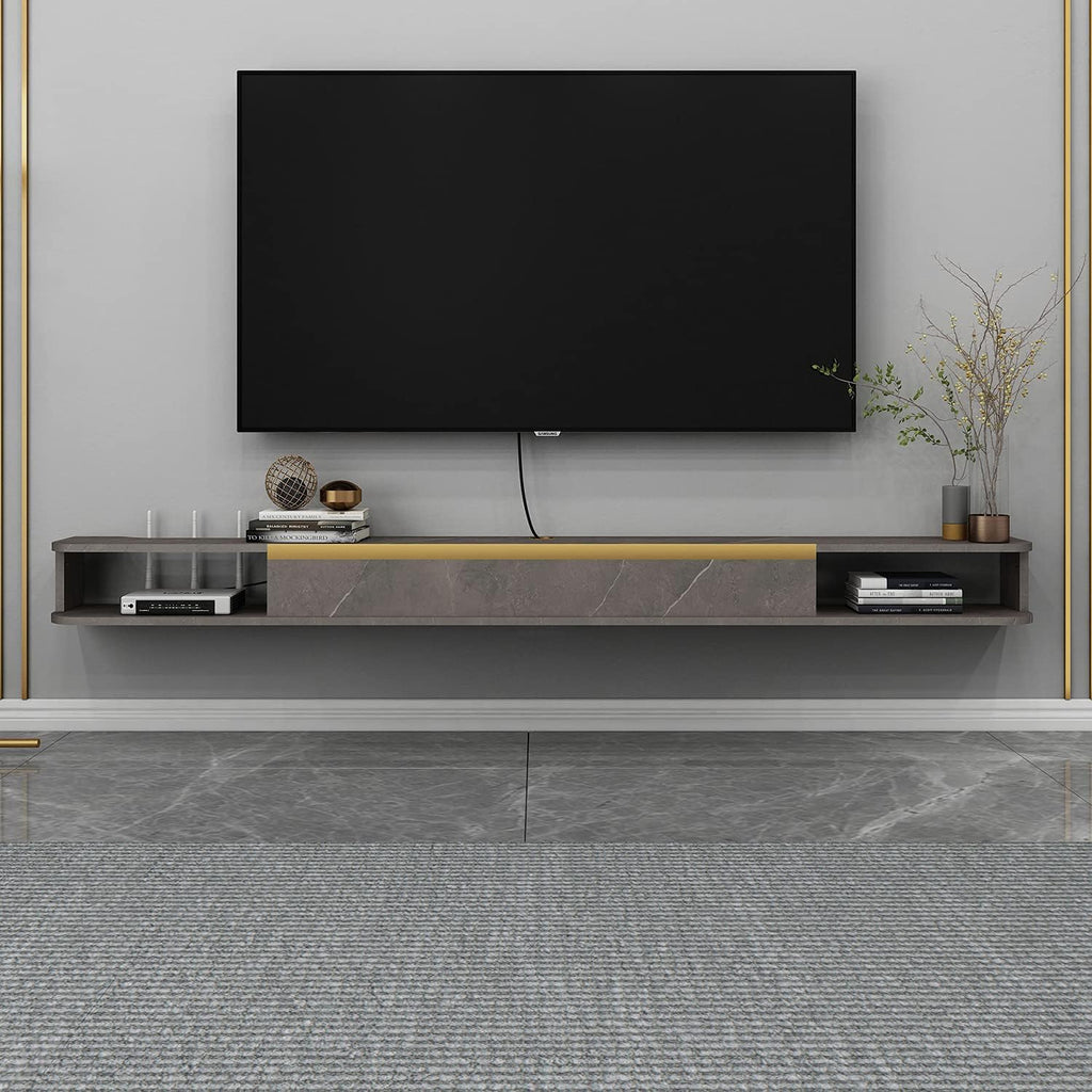 Light Gray Wall-Mounted Floating TV Stand Y135