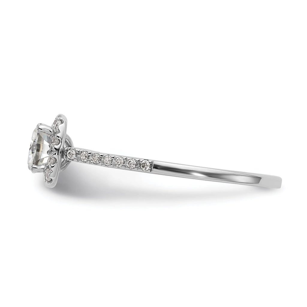 1.25ct CZ Solid 14k Cushion Halo Engagement Ring J7686