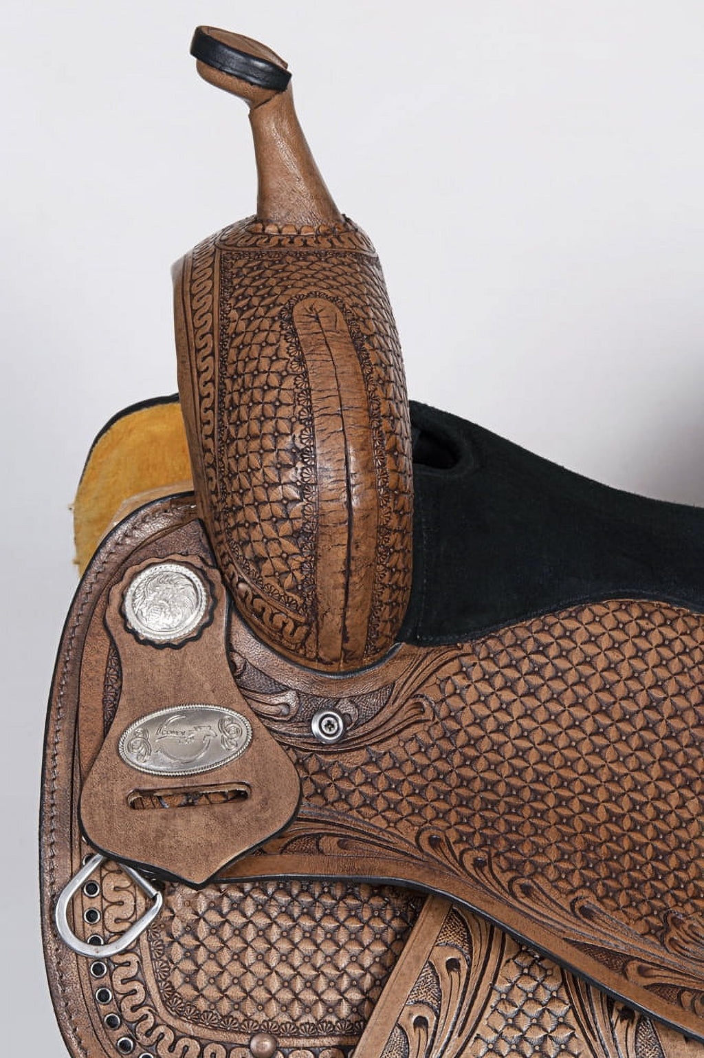 Dark Brown Leather Barrel Racing Saddle J931039