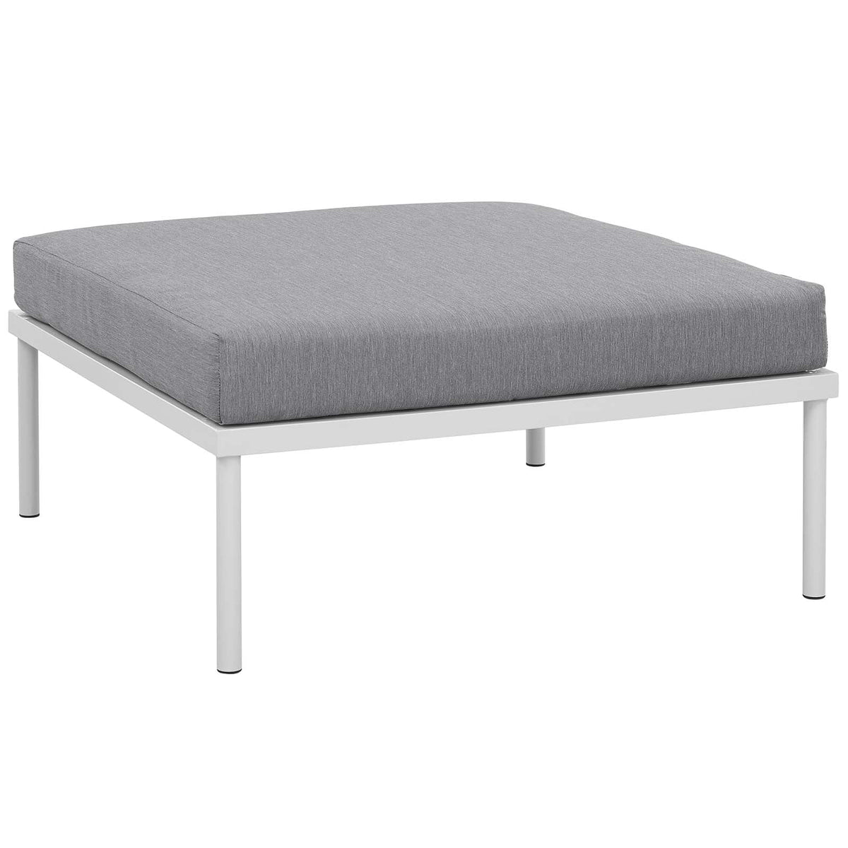 5 Piece White Gray Outdoor Aluminum Sectional Sofa Set E73339