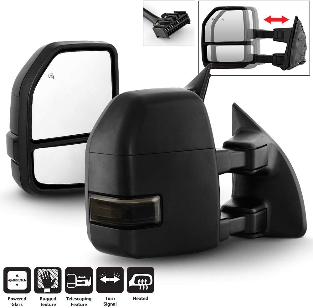 Telescoping Power Heat Signal Towing Mirrors for Ford F250 F350 F450 O2240