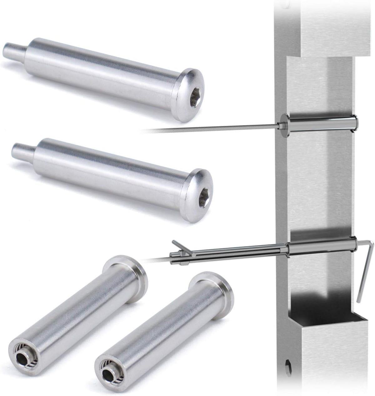 20 Pack Hidden Cable Railing Kit 1/8 System for Wood & Metal Post K239058