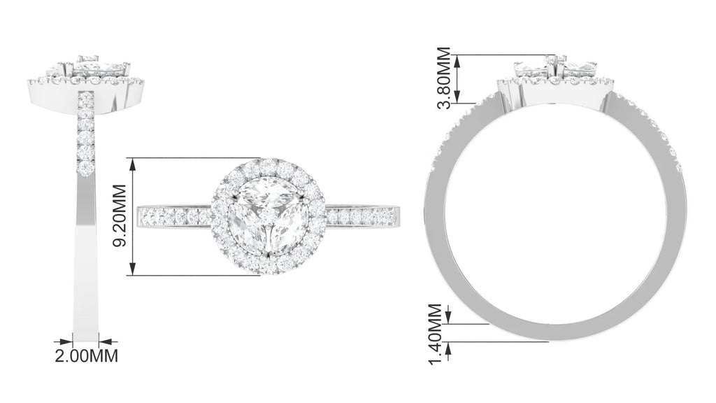 925 Sterling Silver Moissanite Engagement Ring T7604