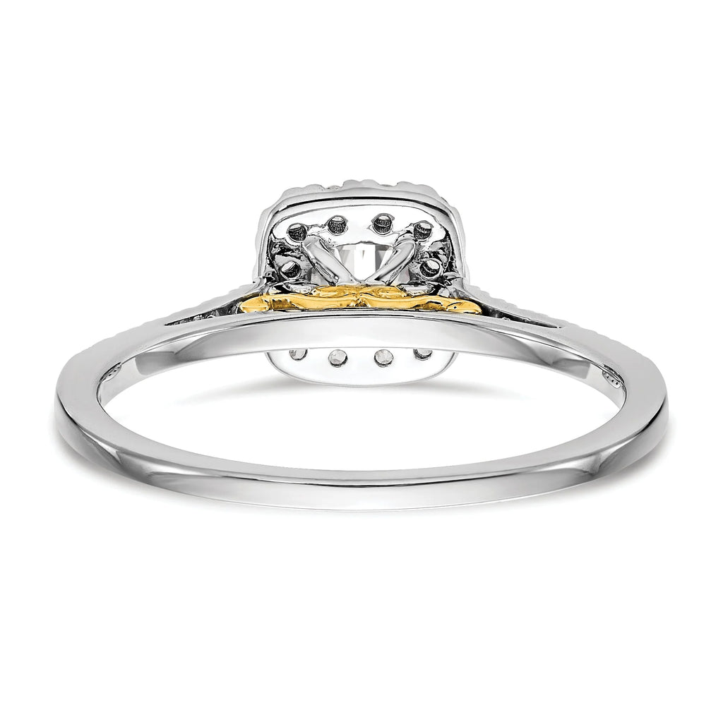 1.25ct CZ Solid 14k Cushion Halo Engagement Ring J7686