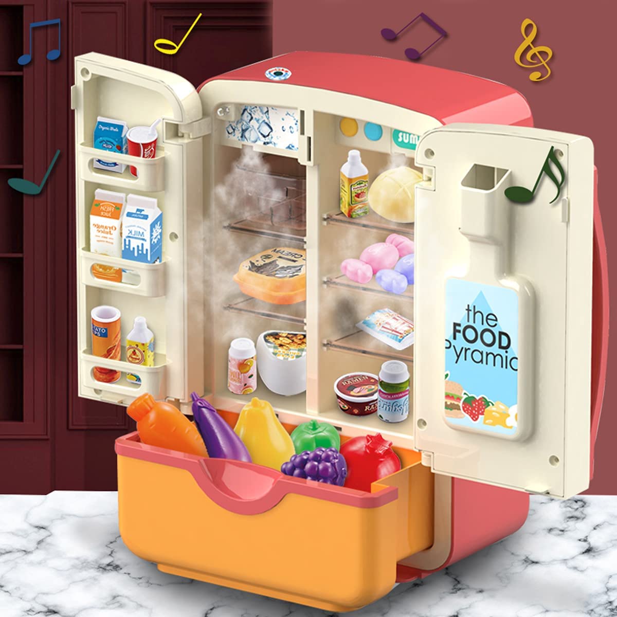 Blue/Pink Kids Simulation Refrigerator Pretend Play Toy J193