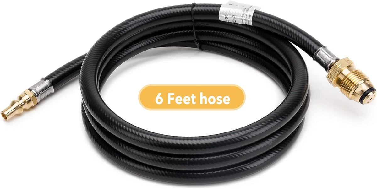 4-Port Propane Brass Tee Adapter Kit with 6FT and 12FT Extension Hose, Pack of 2 X66042