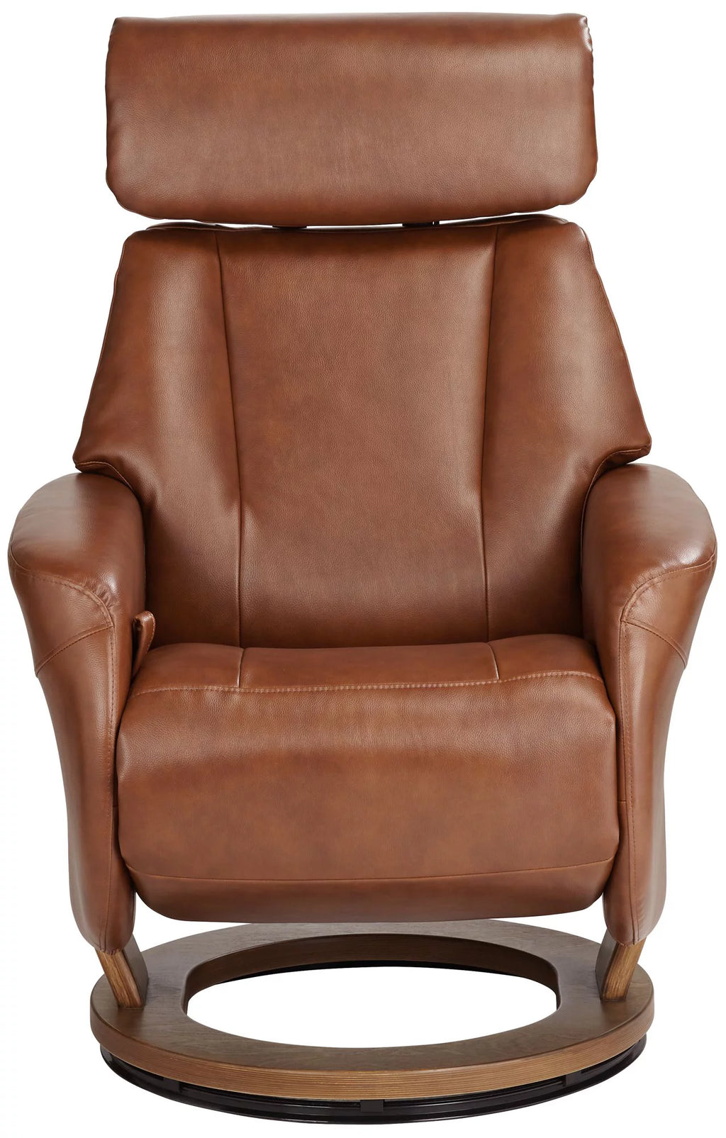 Brown Swivel Faux Leather Recliner Chair U8099