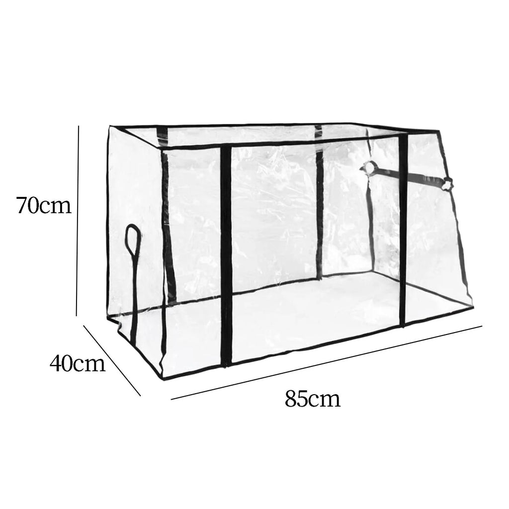 Collapsible Wagon Cart Waterproof Cover Canopy Transparent PVC 33x15.7x27.6inch Portable Dustproof Rainproof P222782