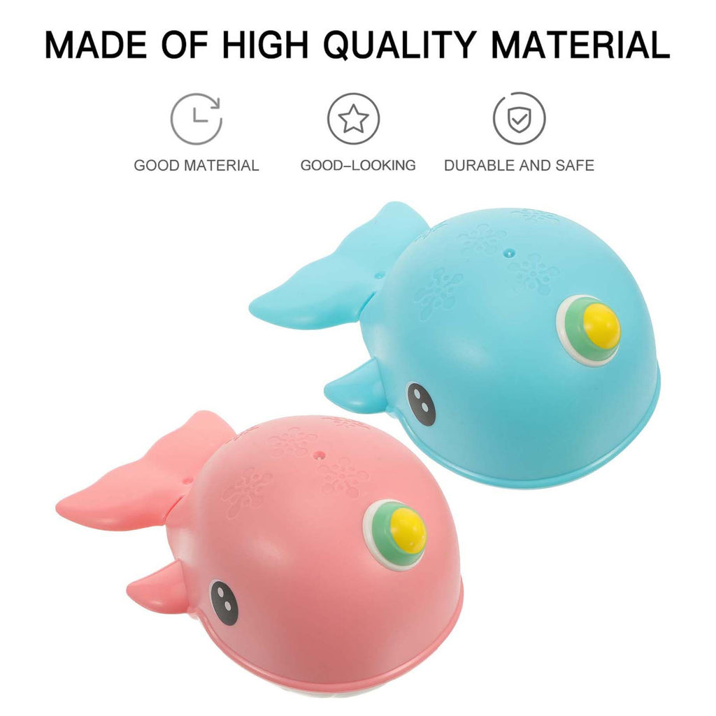 2 Pcs Whale Toy Baby Tub Wind up Bathtub Clockwork Childrens J4369