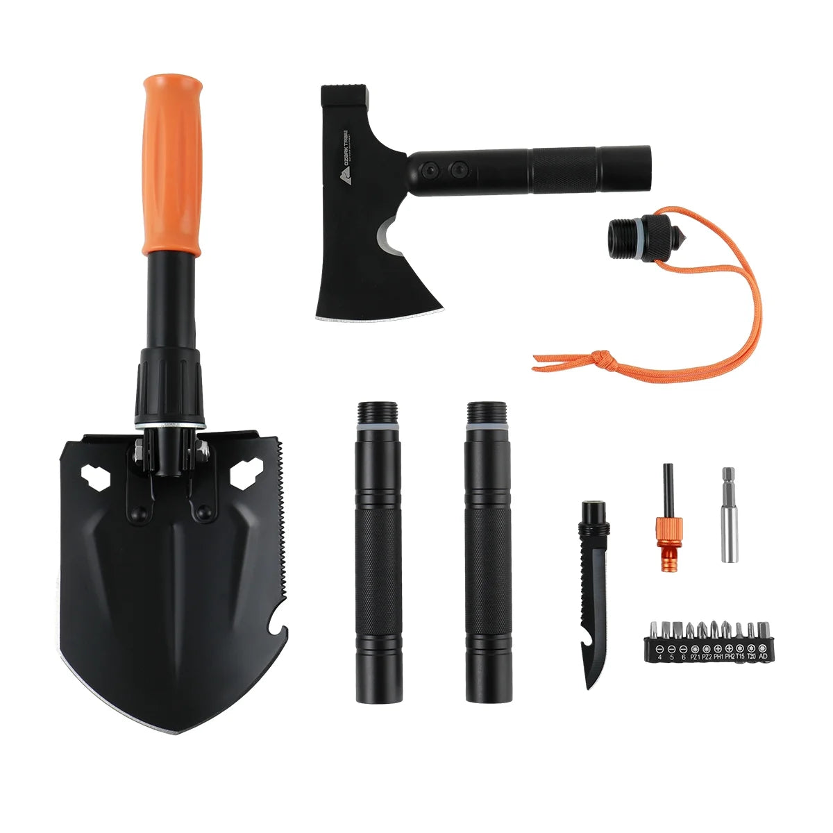 15.35 inch 30-in-1 Survival Kit Folding Shovel with Hard Carrying Case E8243
