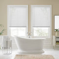 Faux Wood Cordless Shade in White O1943