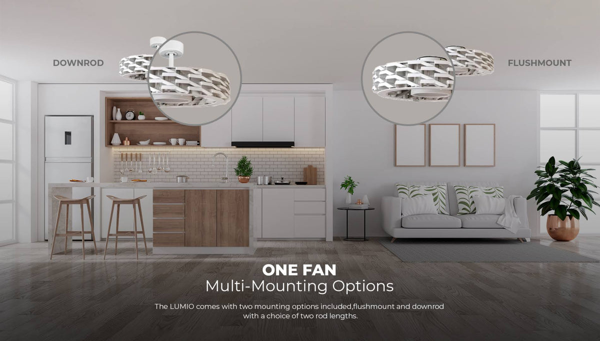 White 6 Speed Dimmable LED Bladeless Ceiling Fan H424