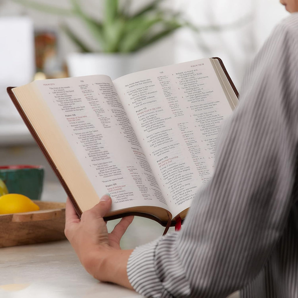 Black Premium Goatskin Leather Reference Bible K869