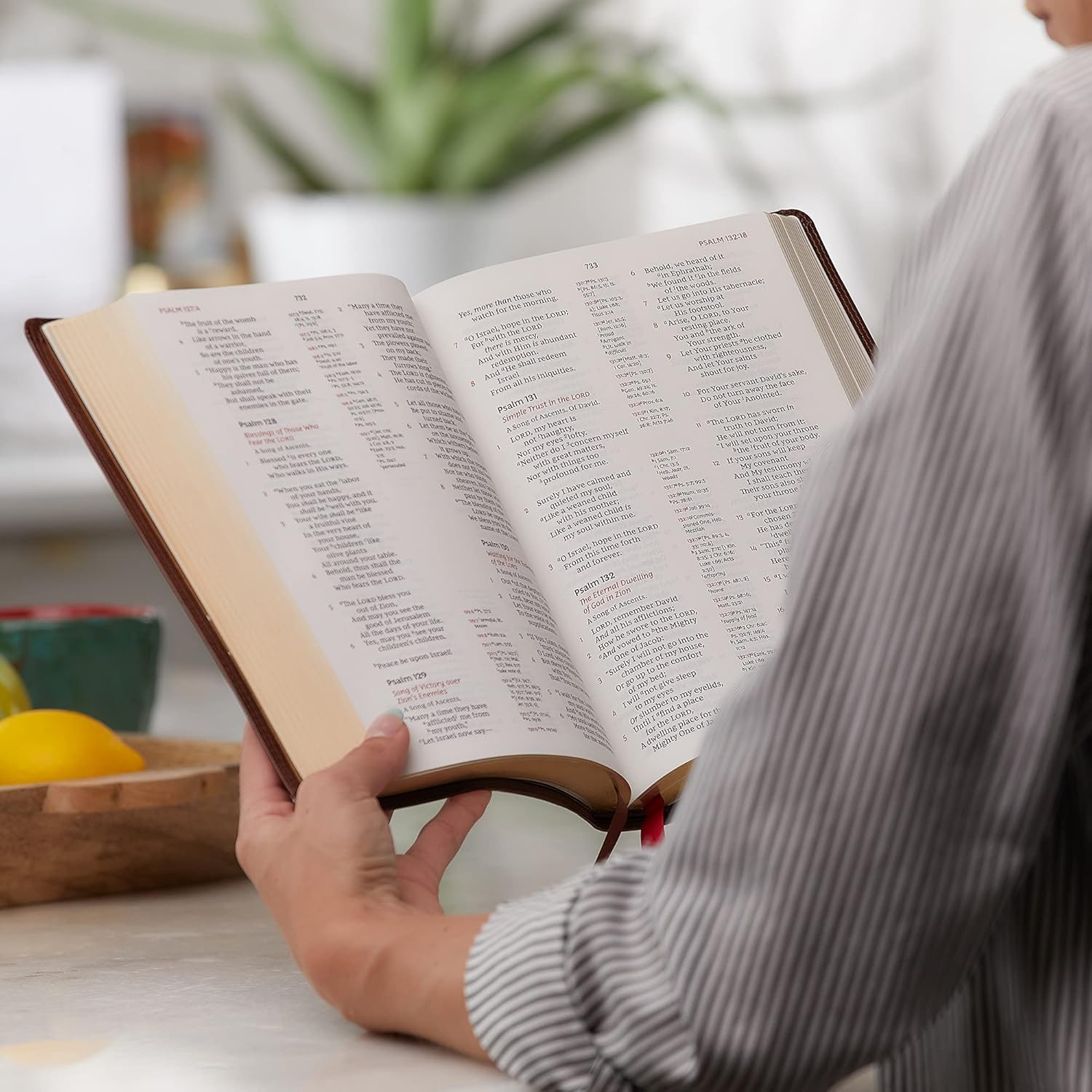 Black Premium Goatskin Leather Reference Bible K869