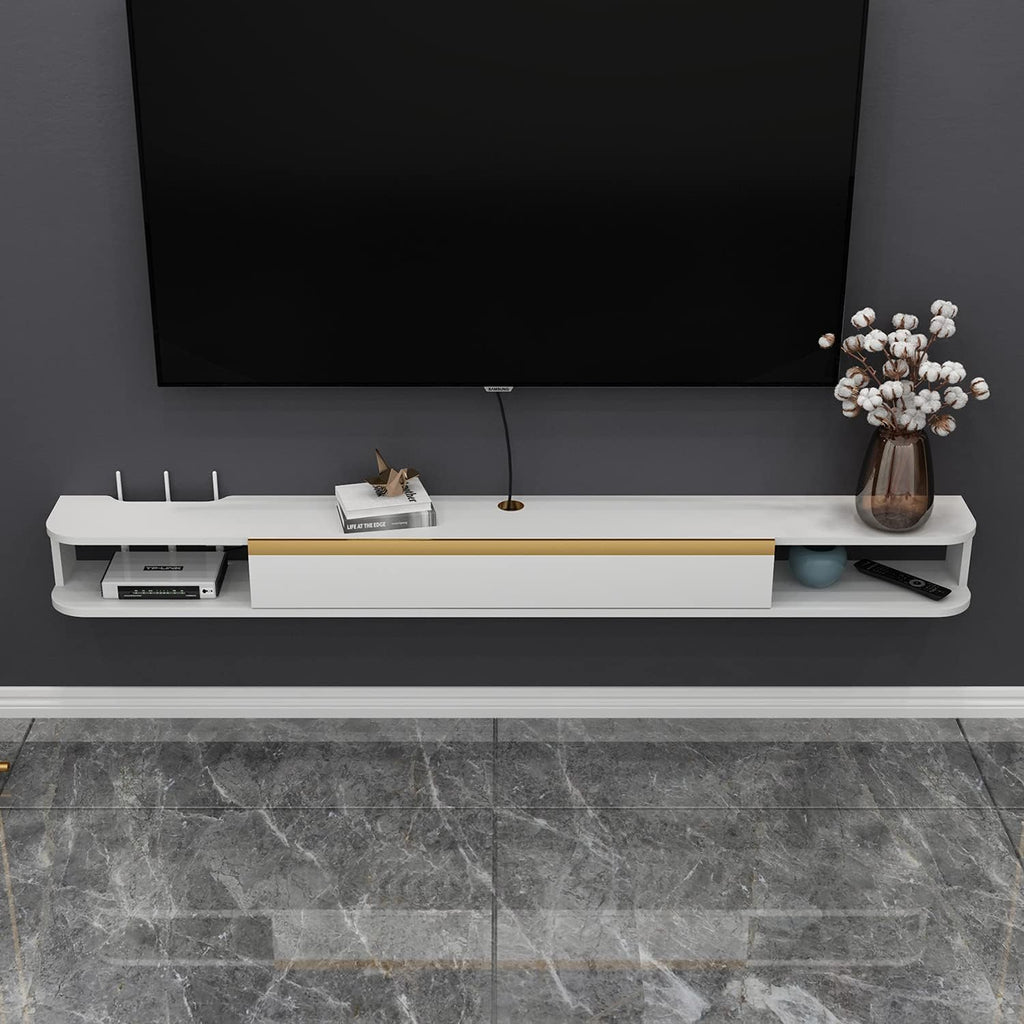 Light Gray Wall-Mounted Floating TV Stand Y135