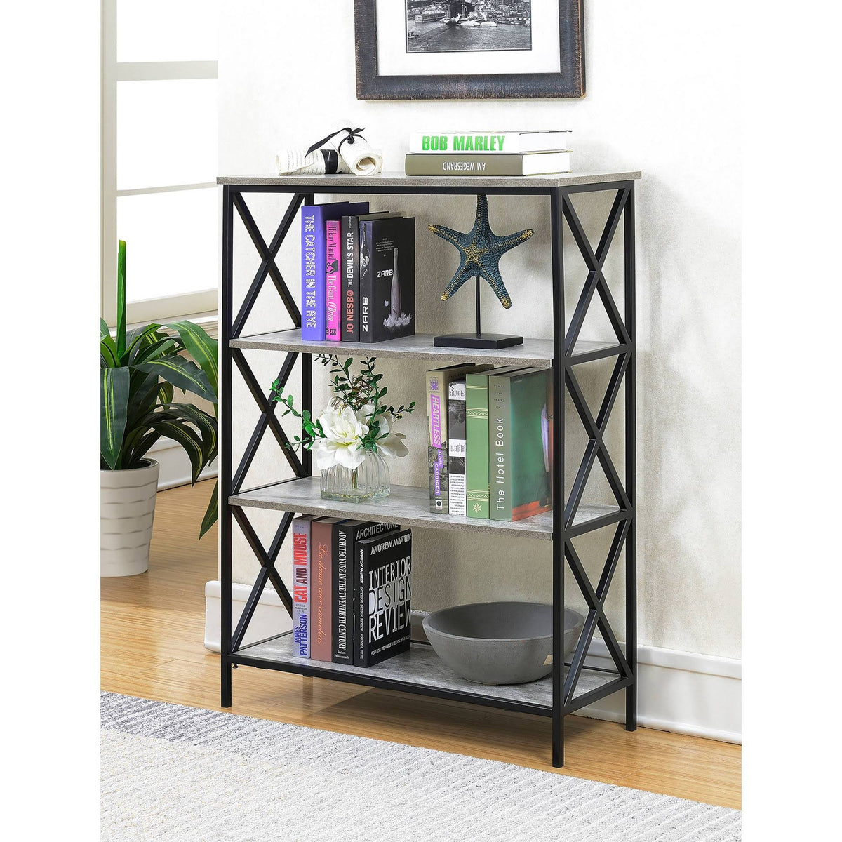 4 Tier Faux Birch Bookcase Q777