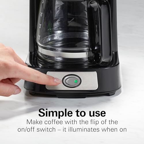 5 Cup Drip Coffee Maker with Glass Carafe, Black & Stainless Steel O87000