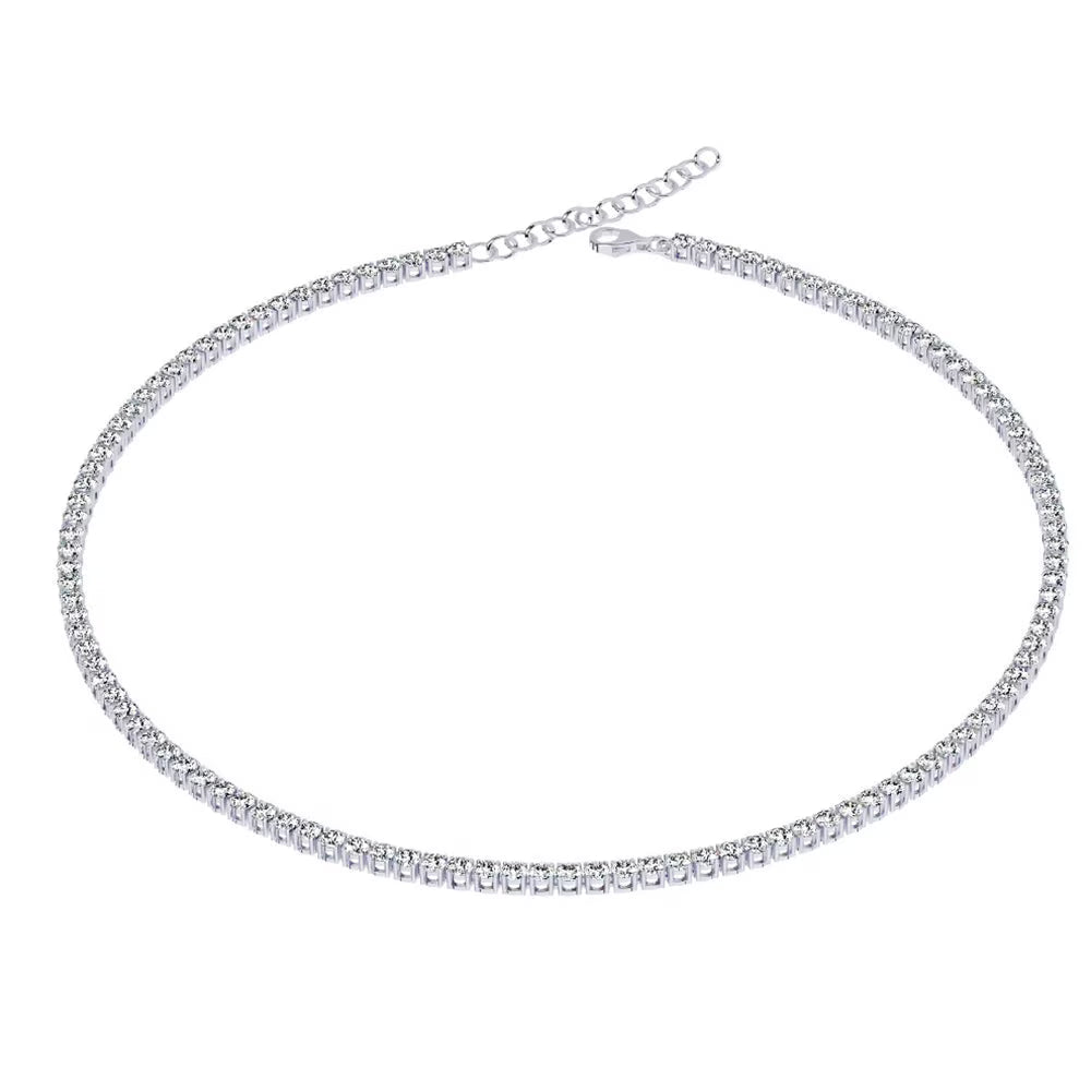 10 Carat Adjustable Round Diamond Tennis Necklace O8641