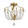 Vintage Brass Crystal Semi Flush Mount U59376