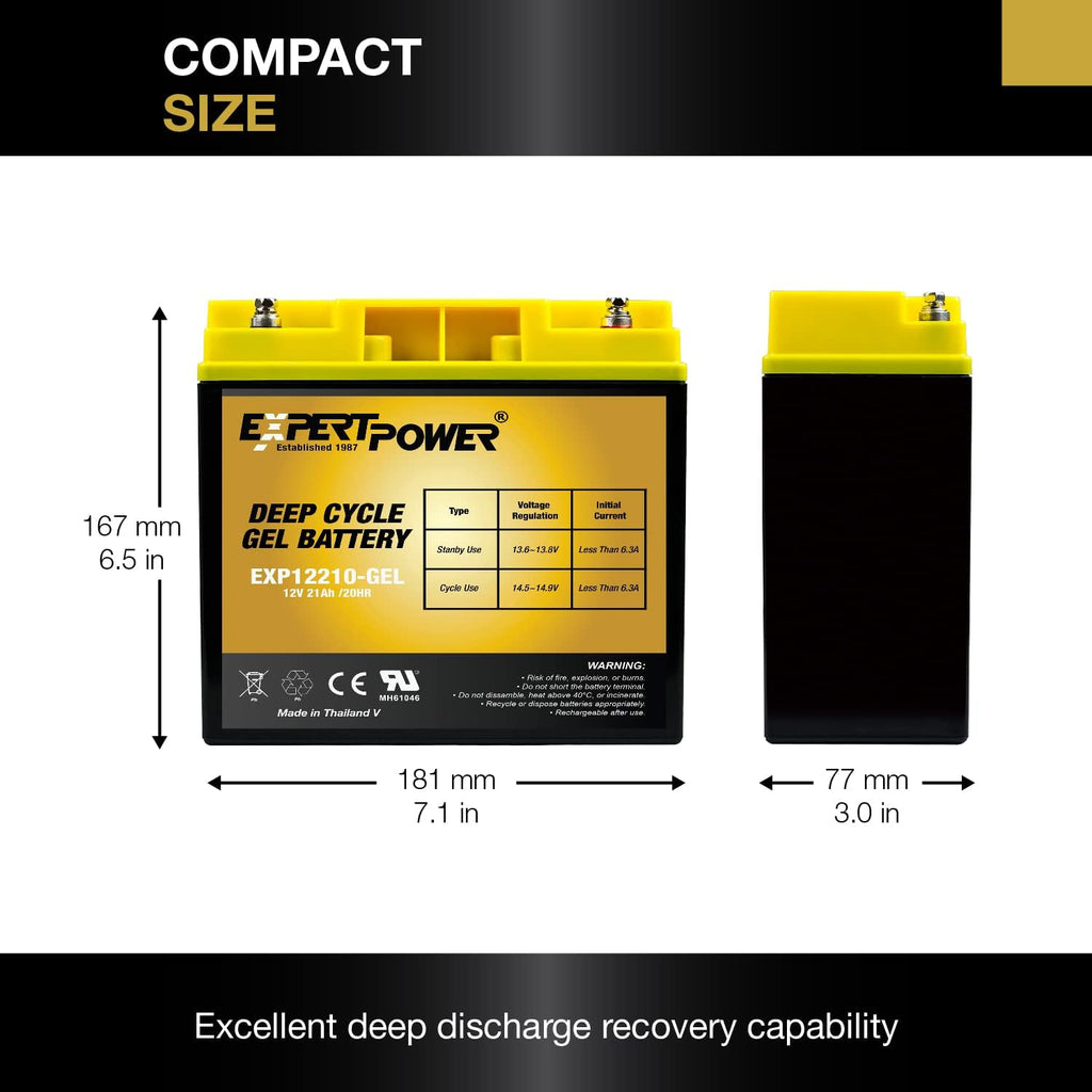 12V 21AH Gel Deep Cycle Battery Pack of 2 V60188