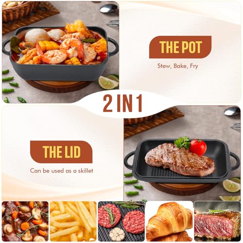 Pre-Seasoned 5.7QT Cast Iron Dutch Oven with Lid H39720