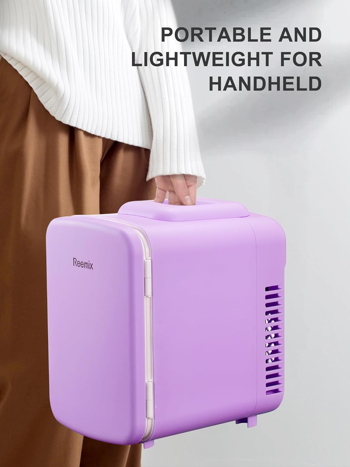 3.7 Liter 6 Can Portable Cooler Warmer Personal Refrigerator Freon-Free Purple Y668