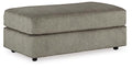 Gray Chenille Oversized Ottoman V19300