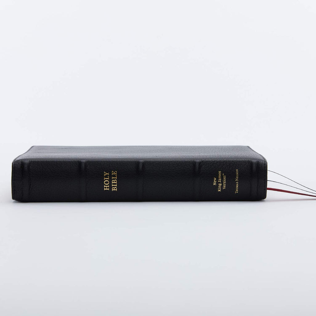 Black Premium Goatskin Leather Reference Bible K869