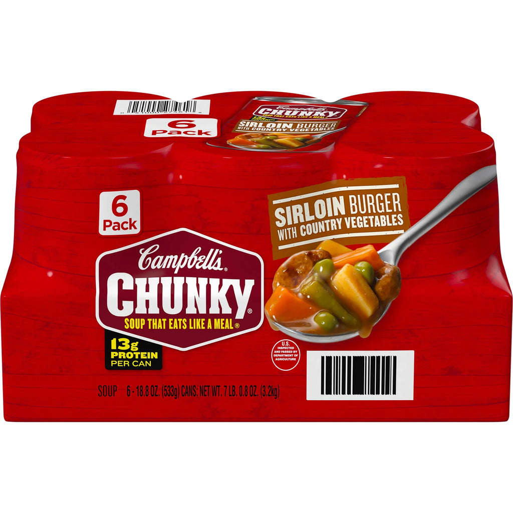 6 Pack Campbell’s Chunky Country Vegetable Beef Soup, 18.8 oz Can H819153