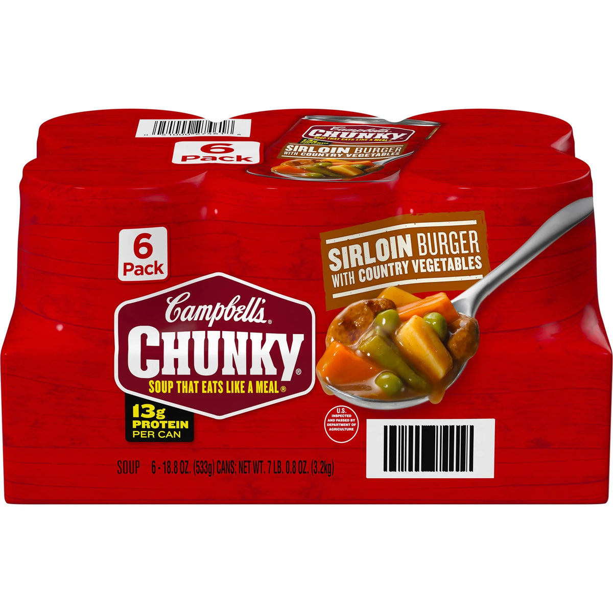 6 Pack Campbell’s Chunky Country Vegetable Beef Soup, 18.8 oz Can H819153