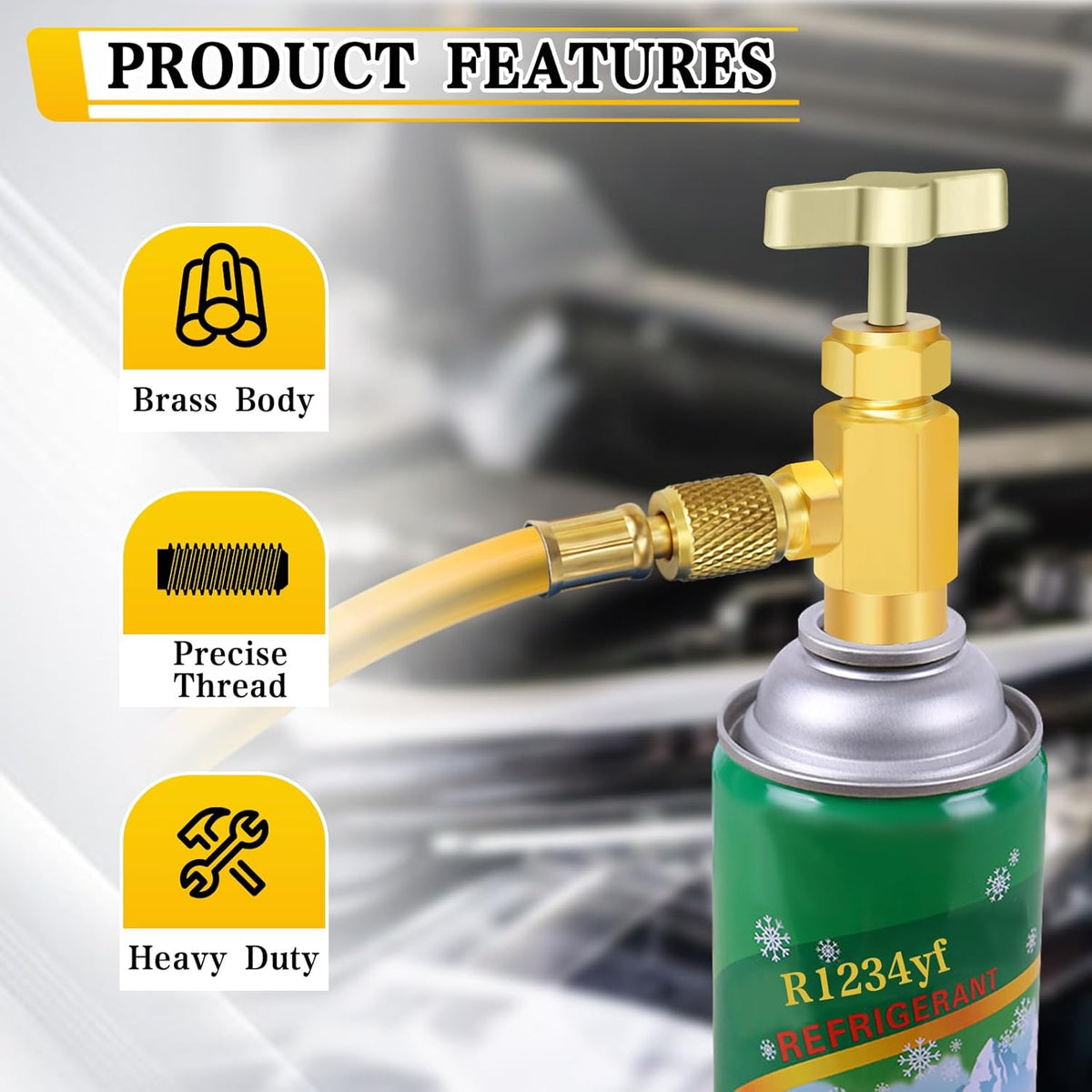 R1234YF Refrigerant Dispenser Set with Valve Core Removal Tool V828
