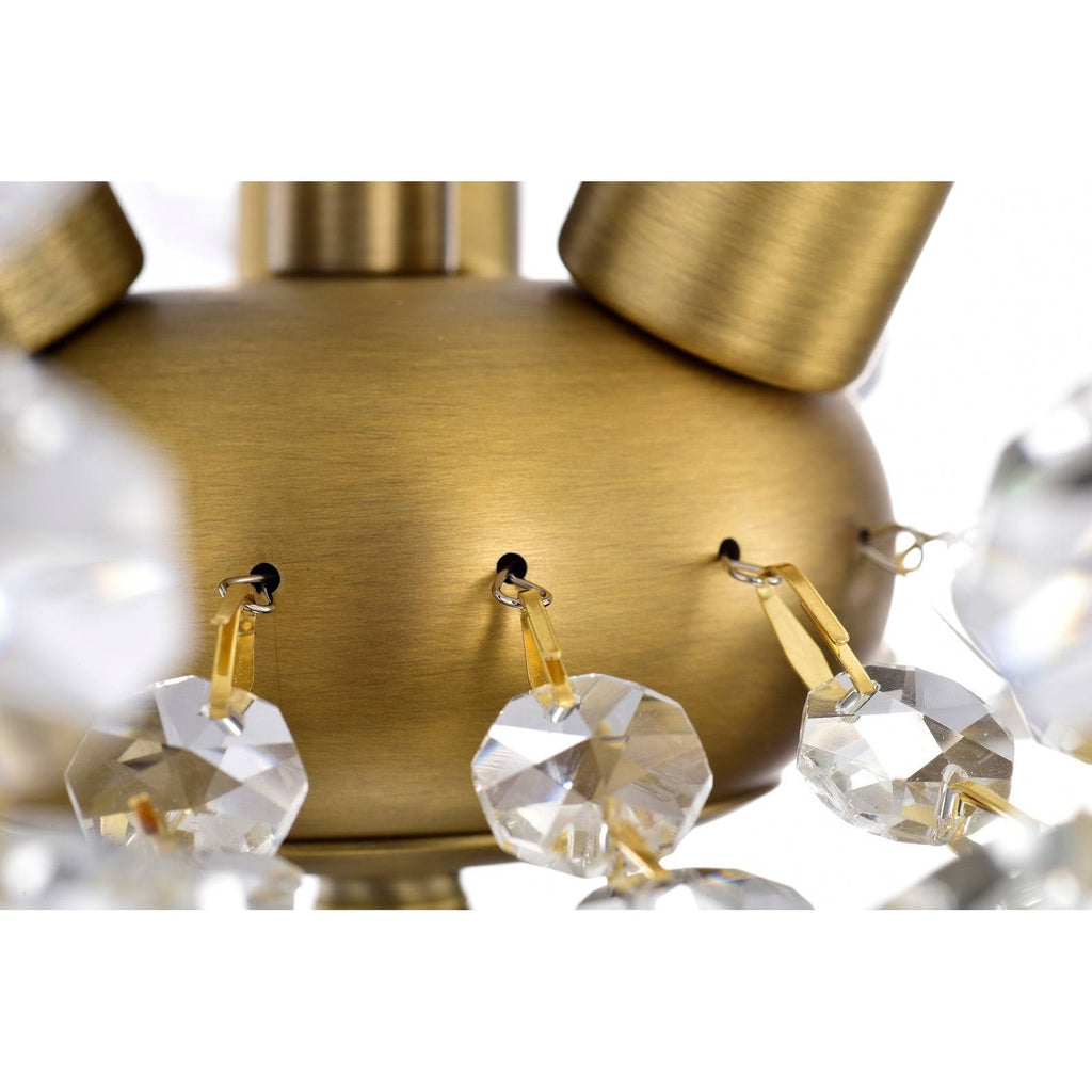 Vintage Brass Crystal Semi Flush Mount U59376