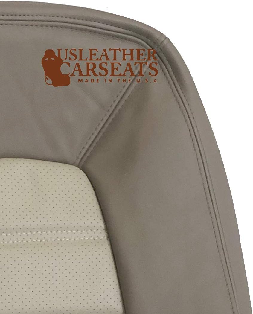Perforated Leather Seat Cover Two Tone Tan R395467