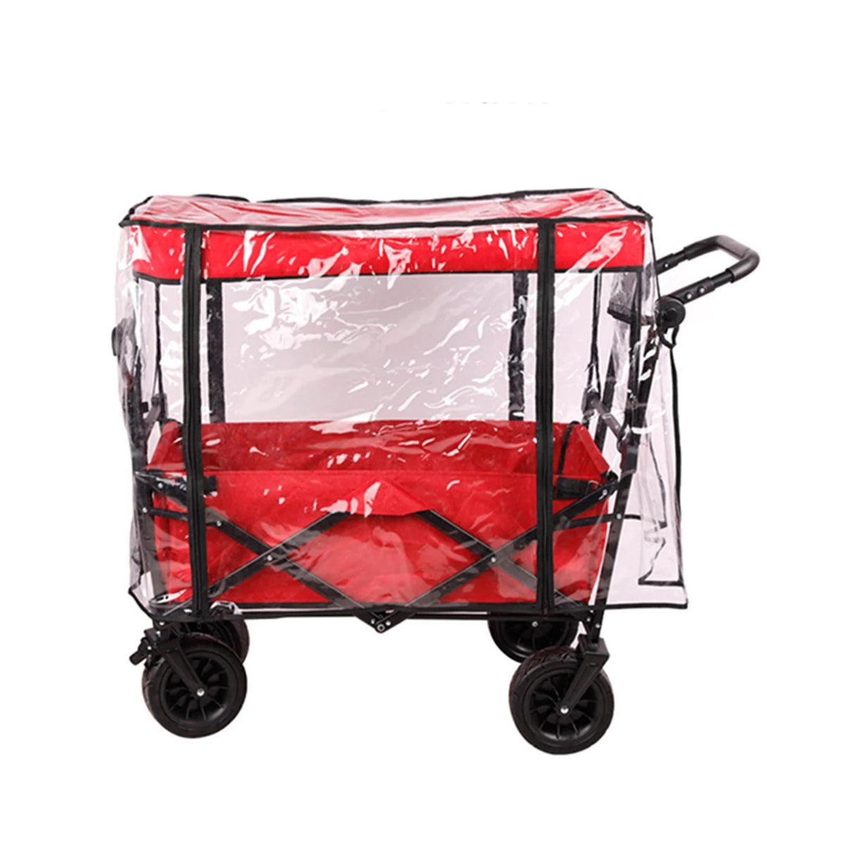 Collapsible Wagon Cart Waterproof Cover Canopy Transparent PVC 33x15.7x27.6inch Portable Dustproof Rainproof P222782