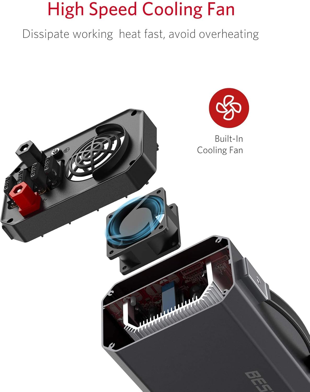 1200W Power Inverter with Digital LCD Display Dual USB Car Charger T7351
