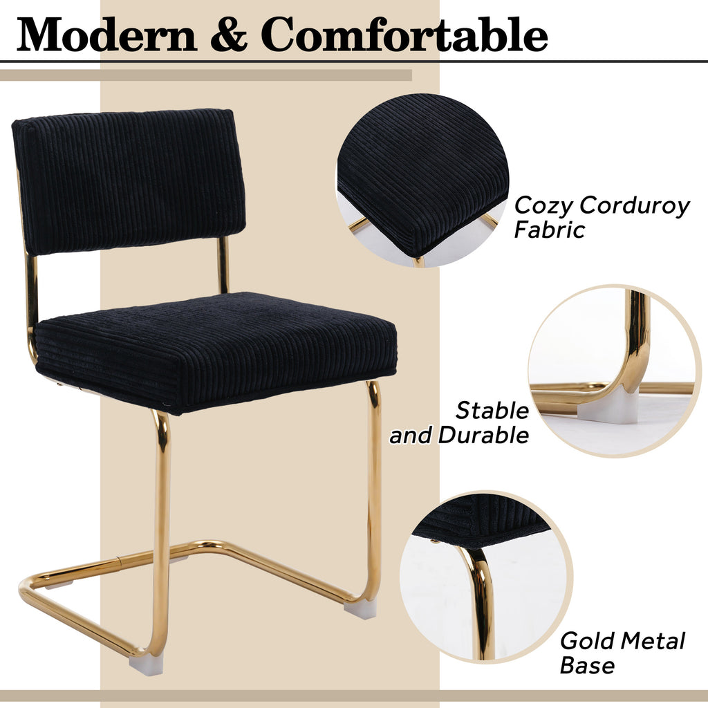 Black Corduroy Dining Chairs Set of 4 L874763