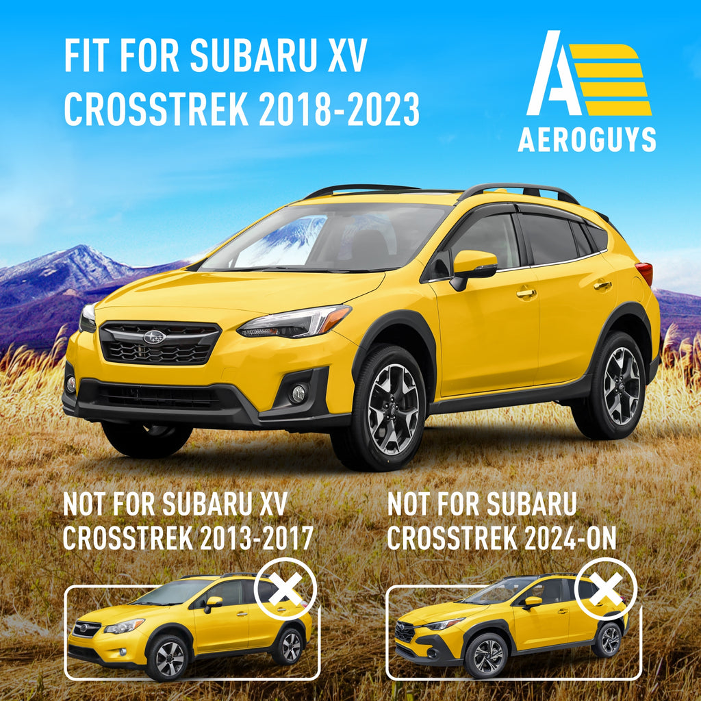 Tape-On Window Deflectors Rain Guards for Subaru XV Crosstrek 2018-2023, 6pcs D421171