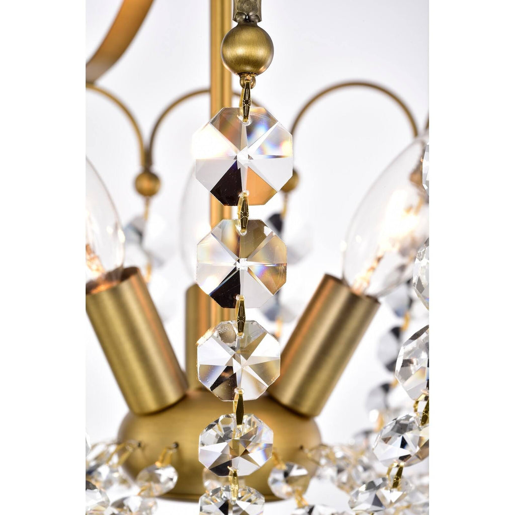 Vintage Brass Crystal Semi Flush Mount U59376