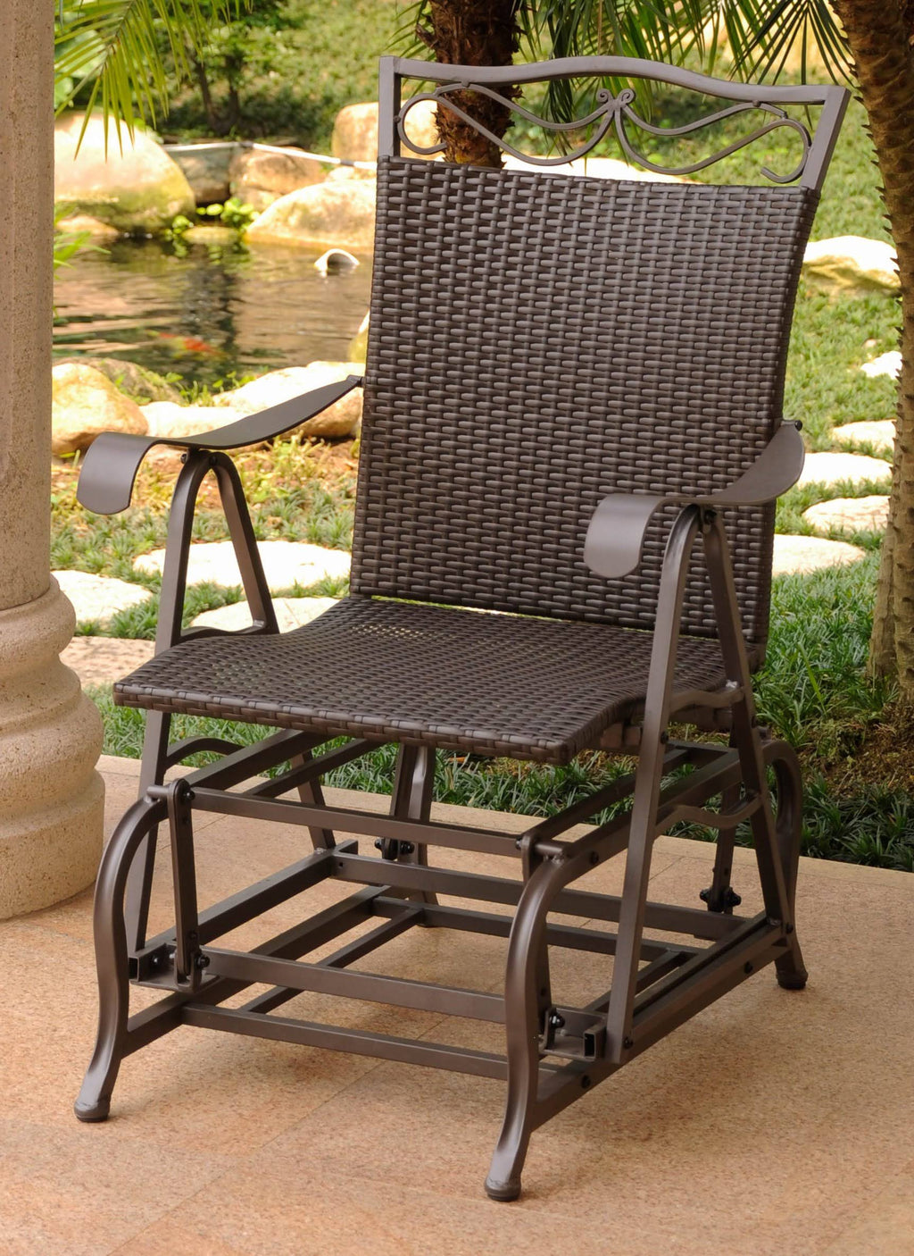 Resin Wicker Steel Glider Chair E8280