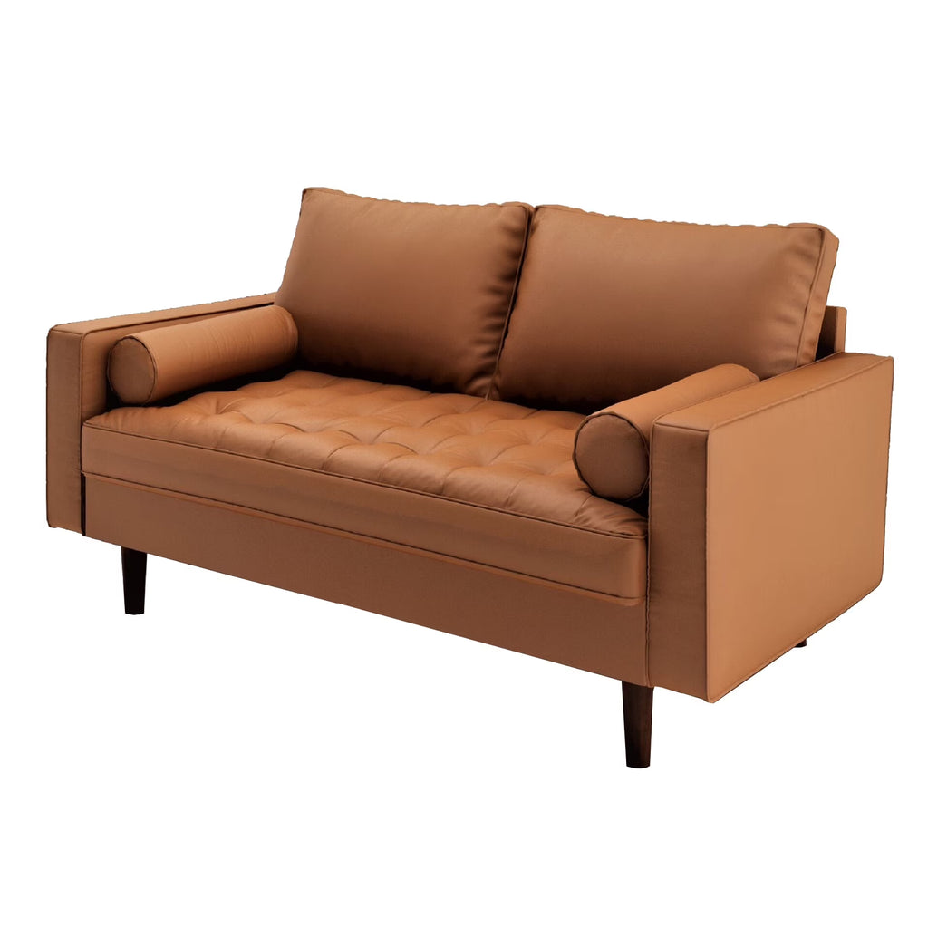 Mid-century Modern Loveseat Brown N7693