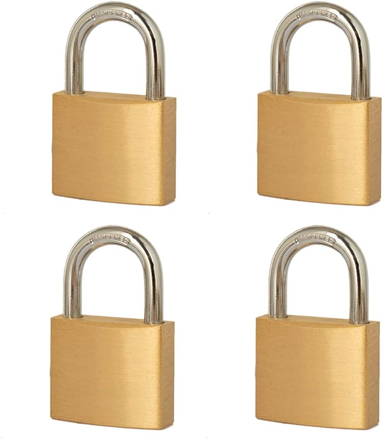 16 Pack Keyed Alike Solid Brass Padlock with 1-1/4” Wide Lock Body C39942
