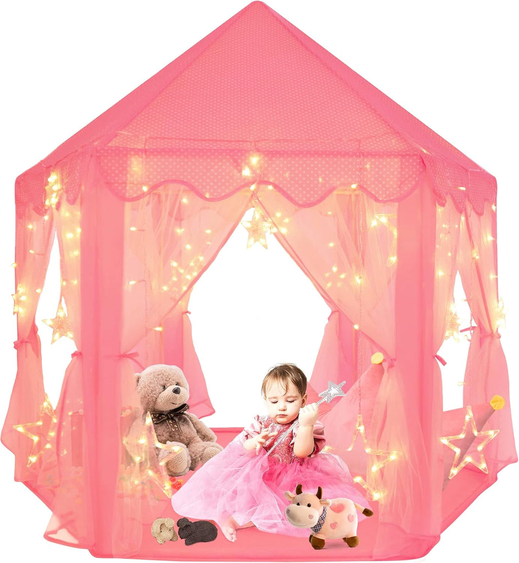 Pink Hexagon Kids Play Tent 55x 53(DxH) Q505718