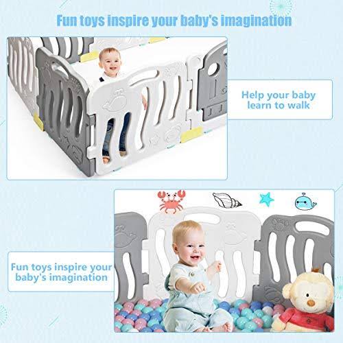 10-Panel Kids Safety Activity Center - Gray Z301