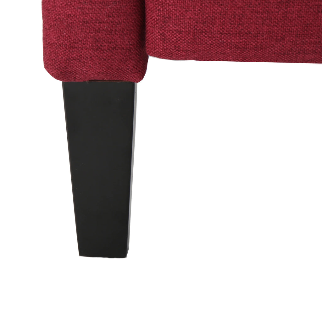 Deep Red and Dark Brown Fabric Pushback Recliner, Set of 2 F4091