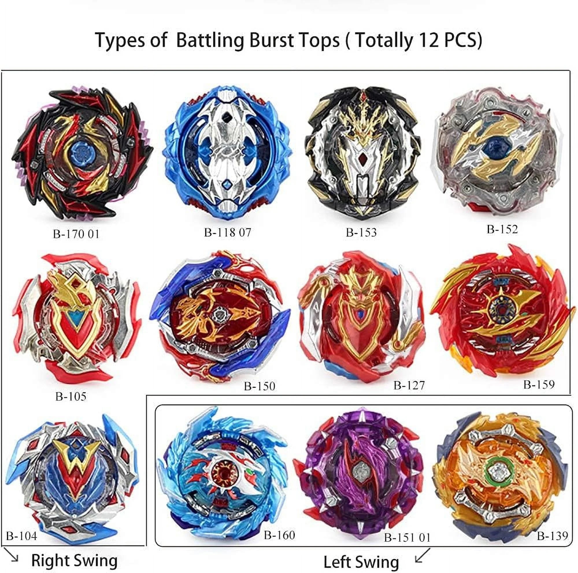 12 Pieces Bey Battling Top Blade Burst Gyro Toys with 4D Launcher Grip F170916