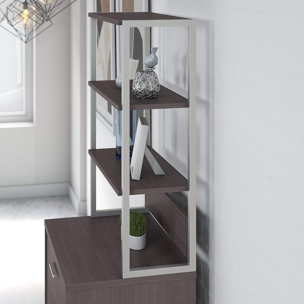 Storm Gray Bookcase Hutch V9987