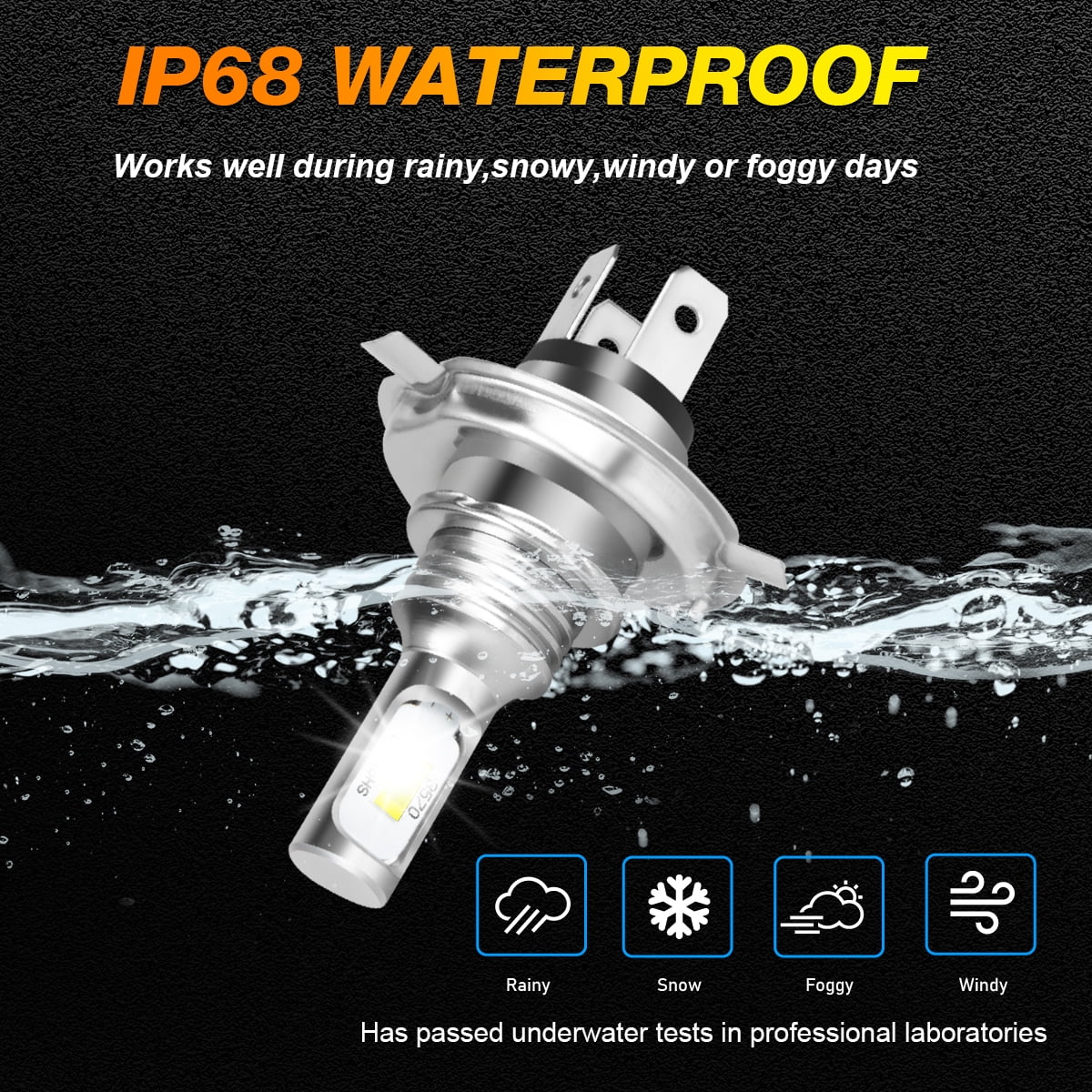 H4 High&Low Beam H11 Fog Light LED Headlight Bulb 6000K White 4x Z768609