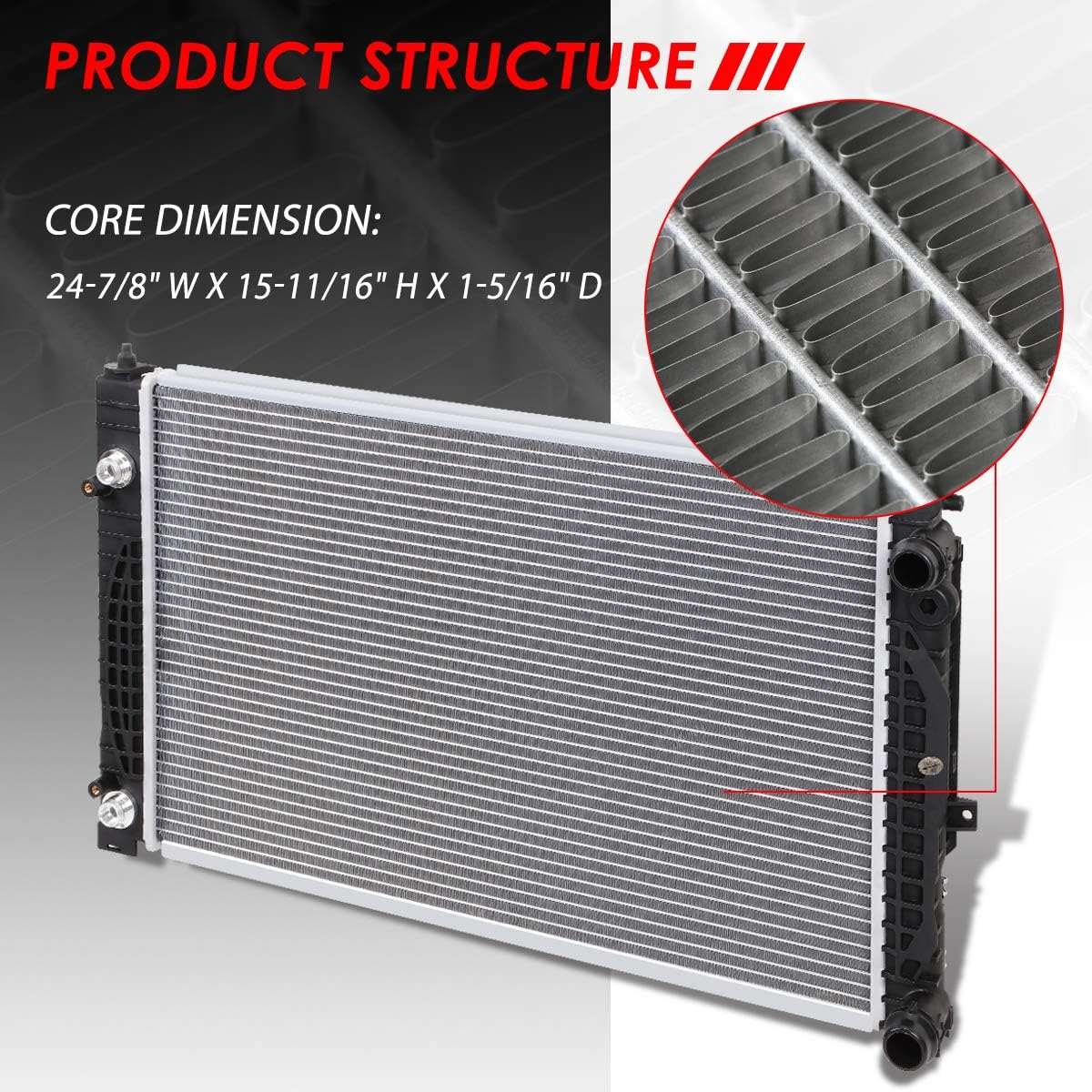 2-Row Aluminum Cooling Radiator L10044