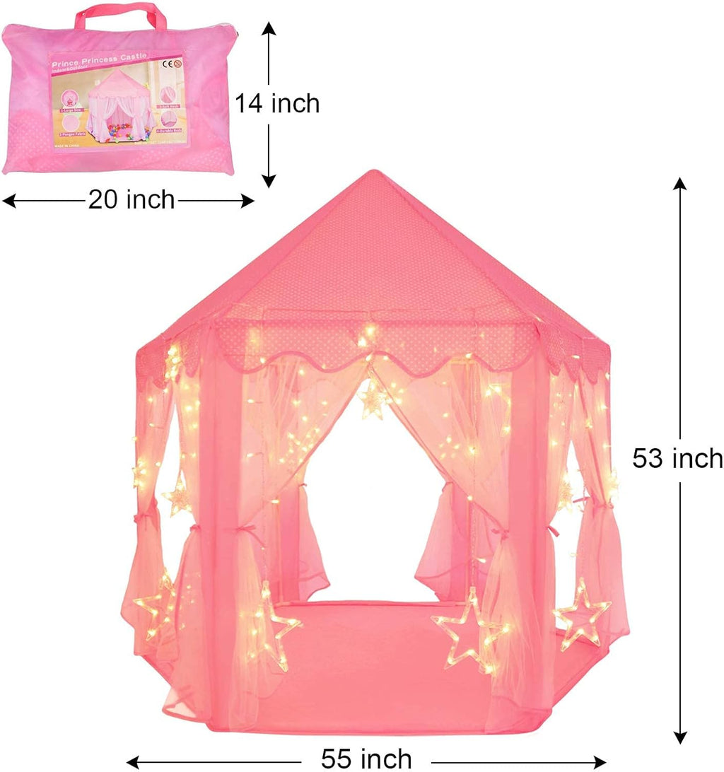 Pink Hexagon Kids Play Tent 55x 53(DxH) Q505718